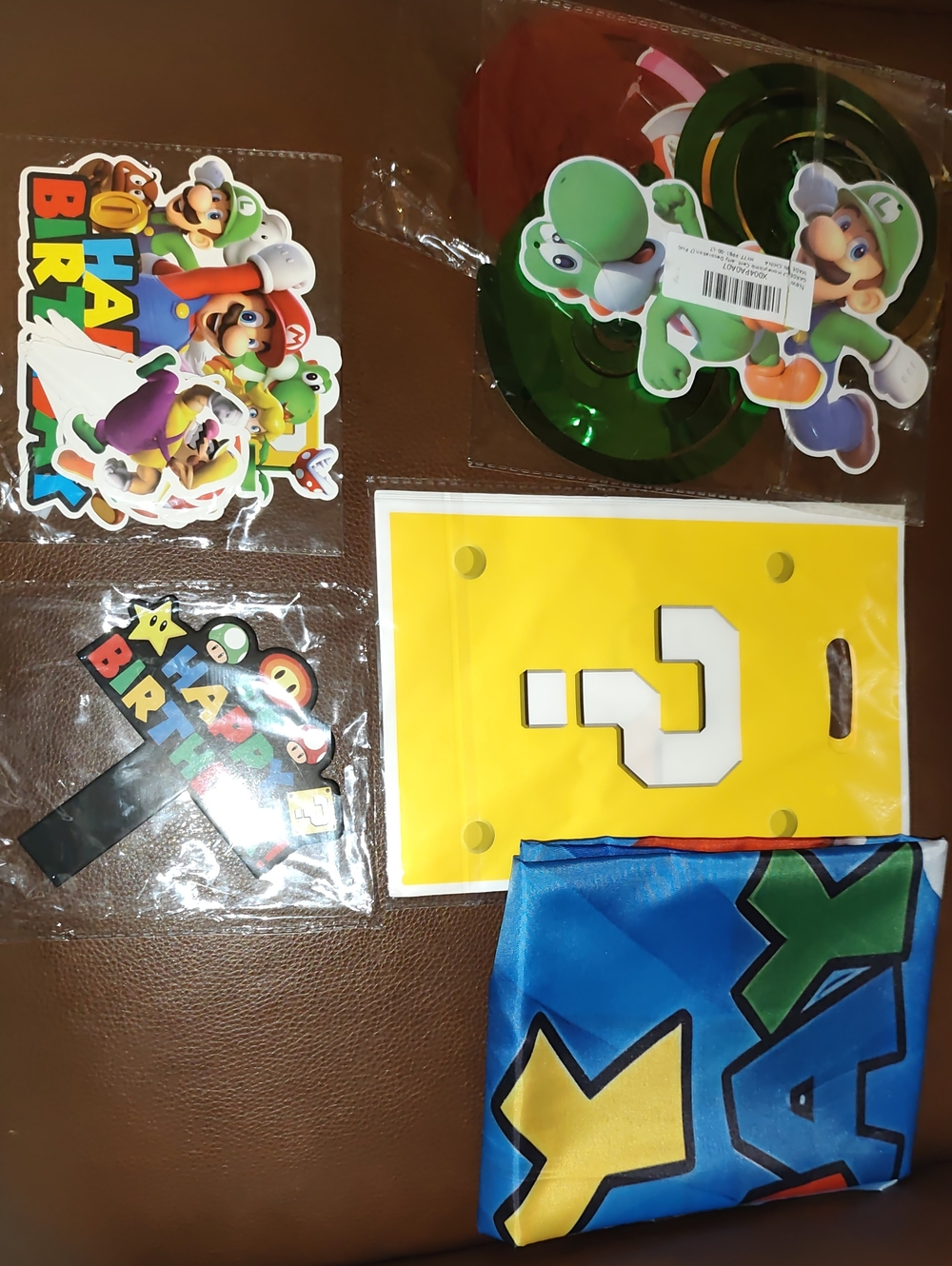 Super Mario Party Decoration Kit - Blue, Yellow, Green Accents